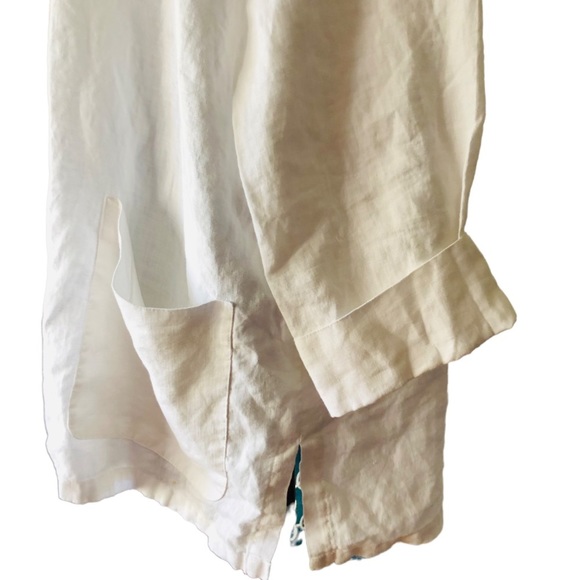 LAUREN Ralph Lauren Linen White Long Button Down Shirt - Picture 8 of 16